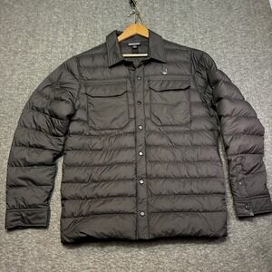 Patagonia Silent Down Shirt Jacket Mens Medium Black 27925 FA19 Distressed